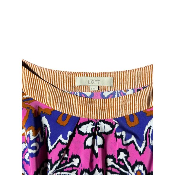 NEW Ann Taylor LOFT Womens Size S Boho Tribal Pink Purple Scarf Print Mini Dress - Picture 8 of 10